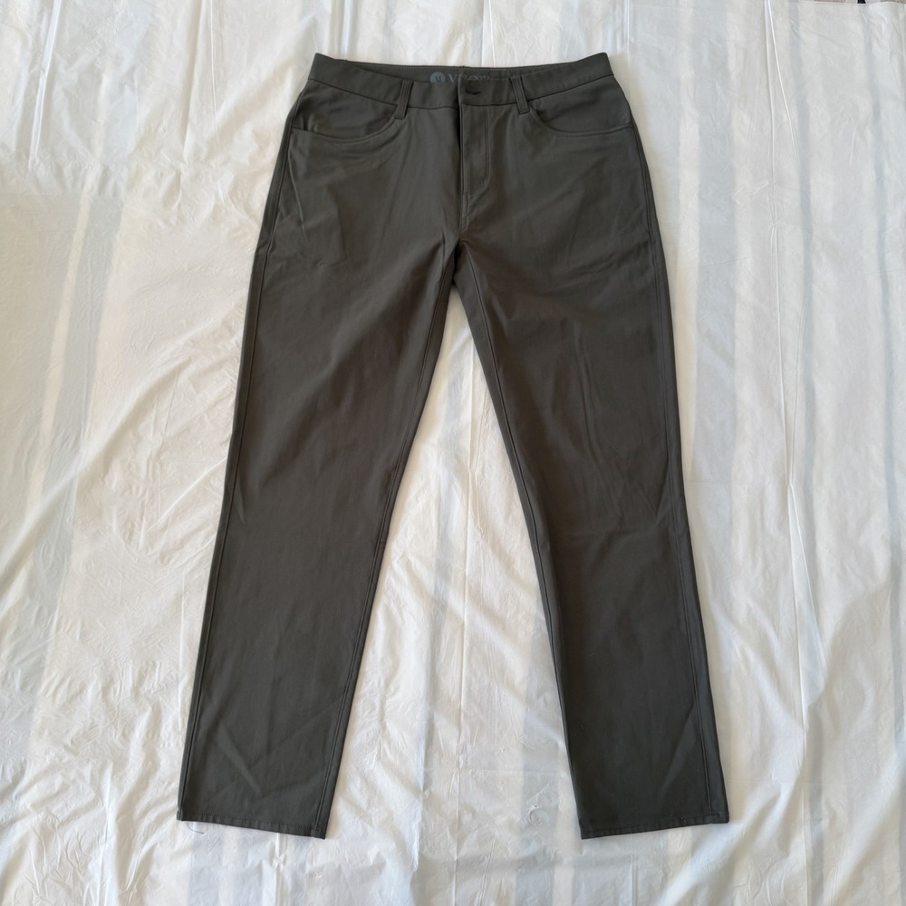 Vuori META Slim Athletic Fit Performance 5-Pocket Pants V430-Green-Sz 32x28.5